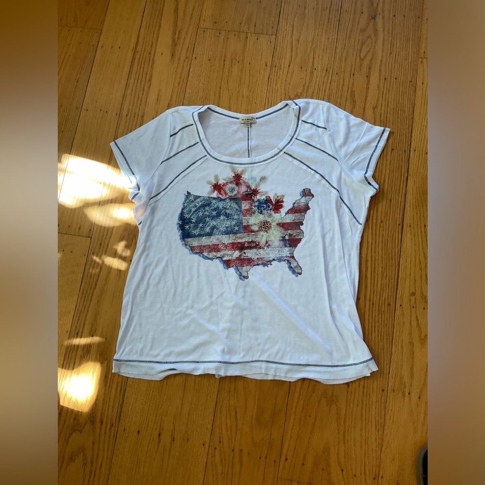 One World God Bless America Flag 4th of July T-shirt sz 2X